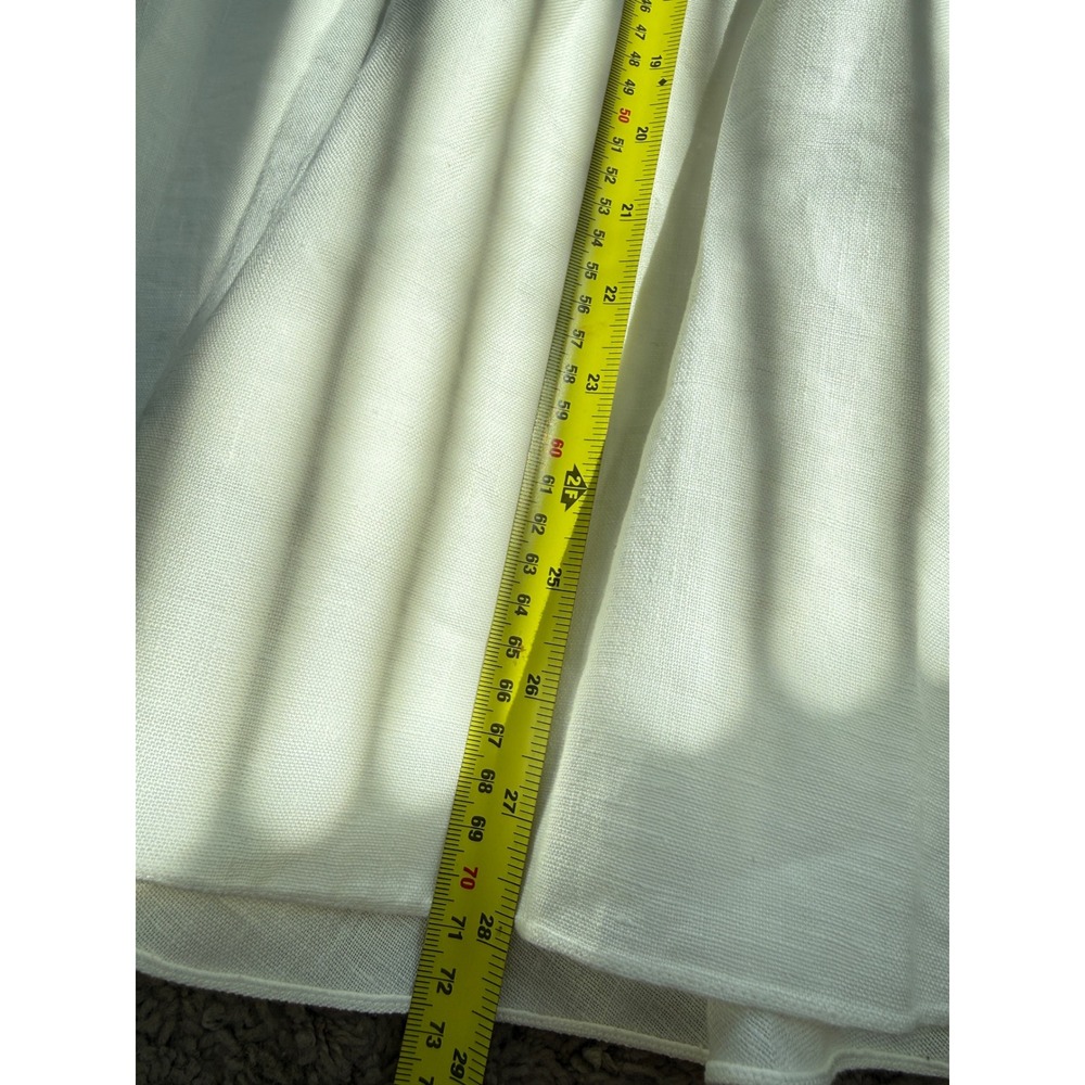 Ralph Lauren Purple Label Spring Runway White Linen Belted Midi Skirt Size 4 NEW - Picture 8 of 9